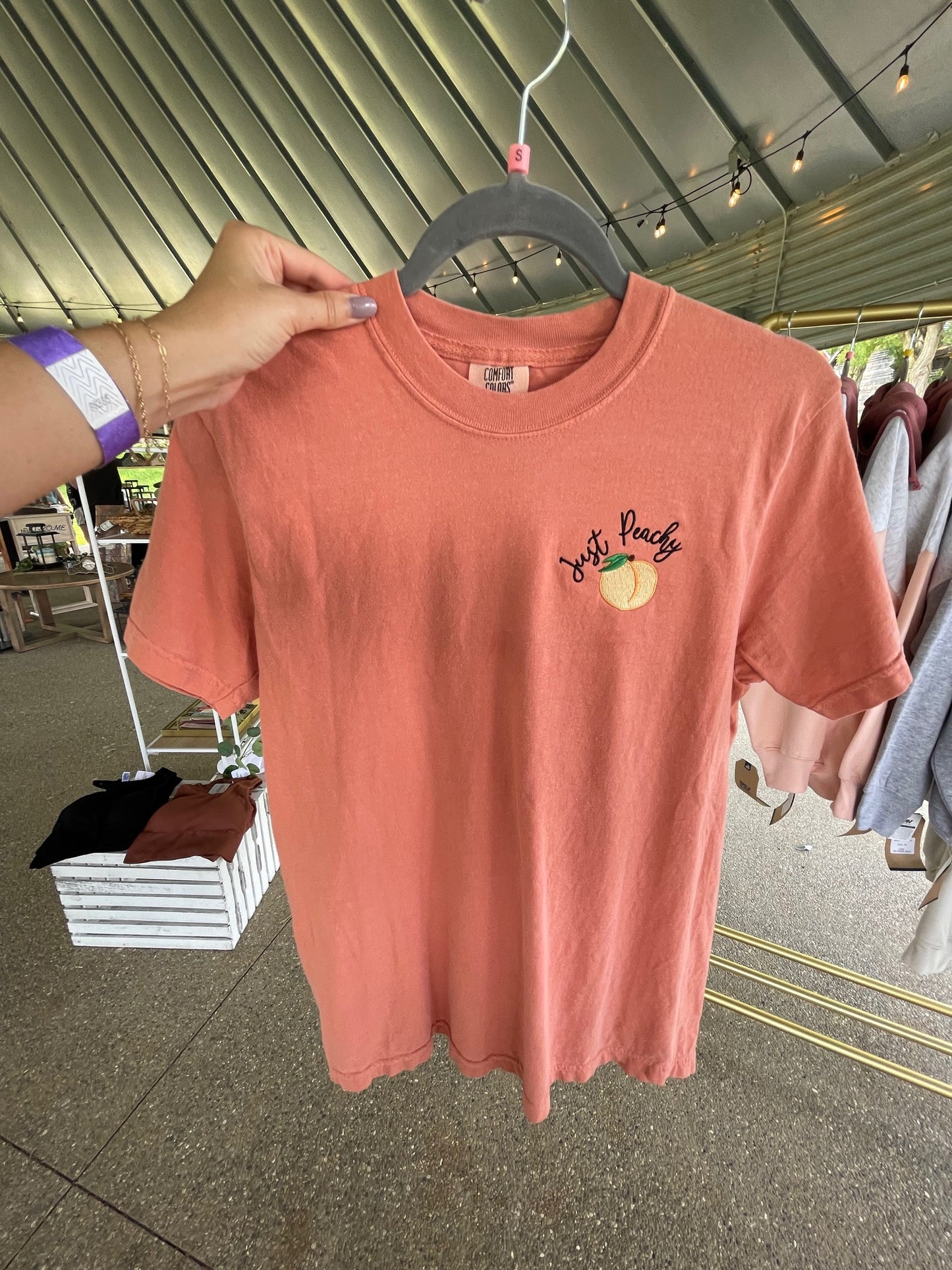 Just Peachy Embroidered T-Shirt