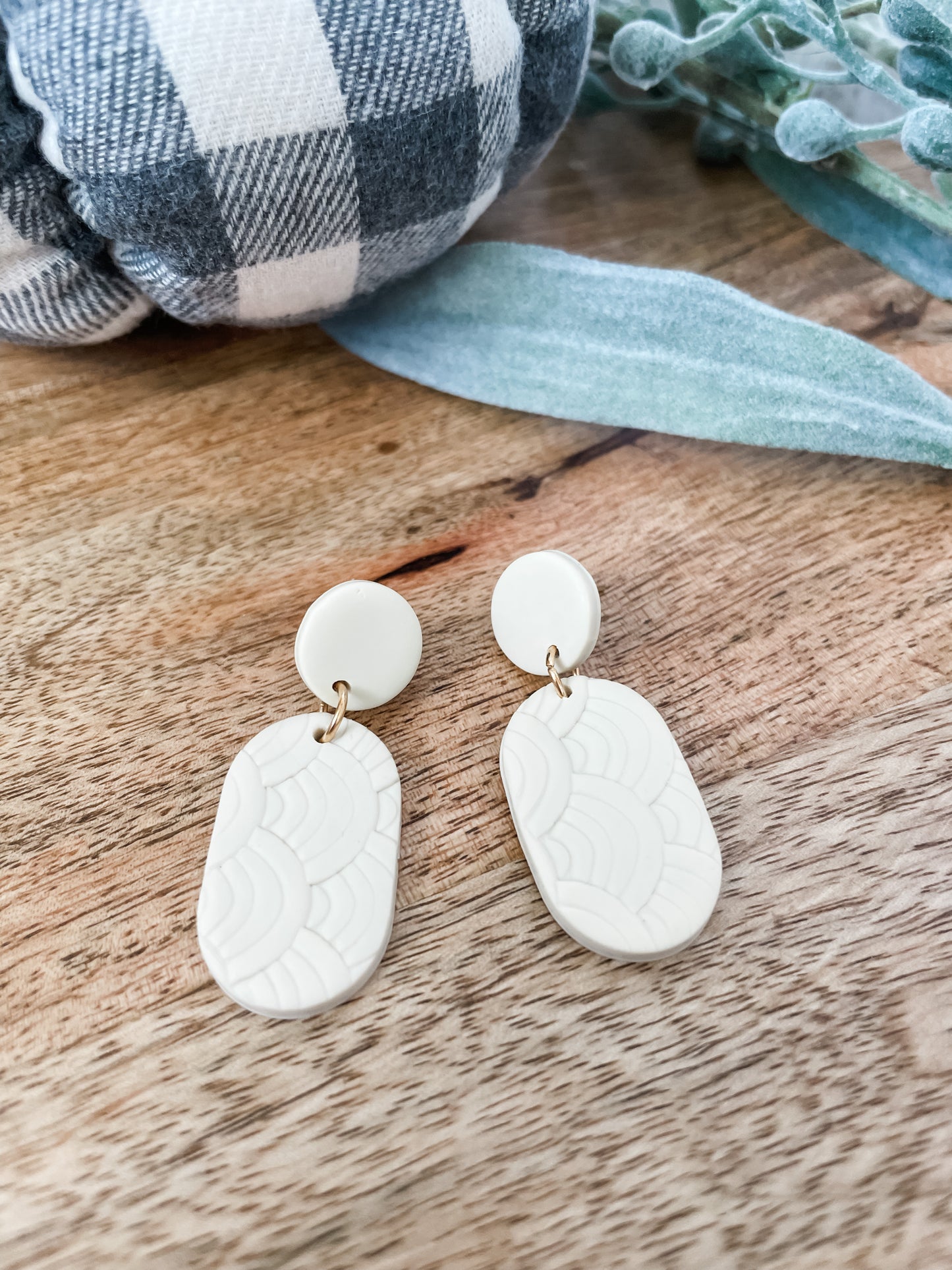 Boho Oval Clay Drop Earrings