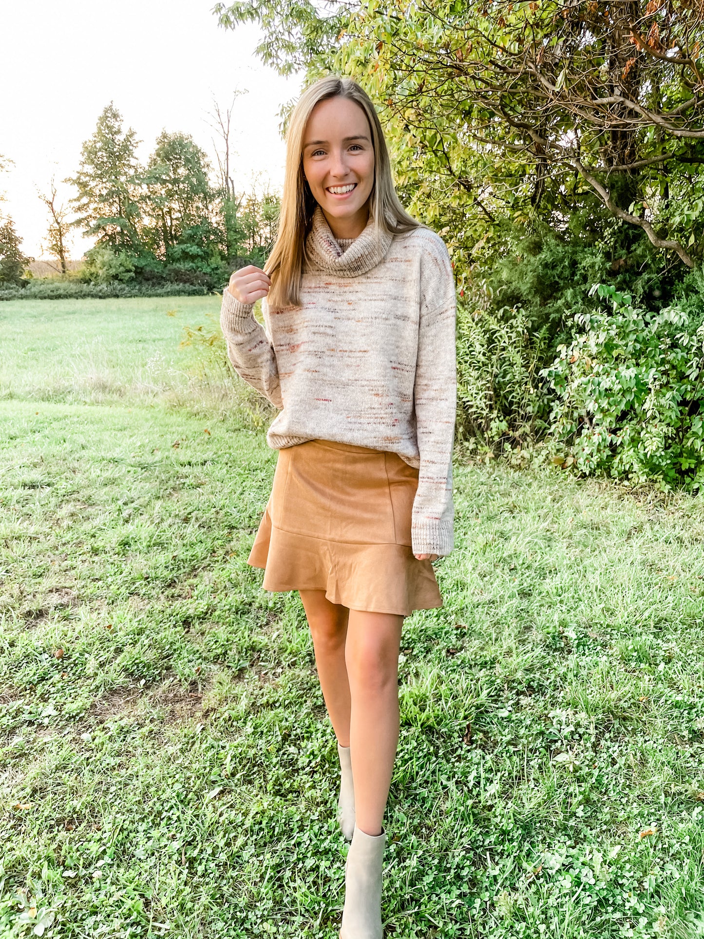 Camel Suede Skirt