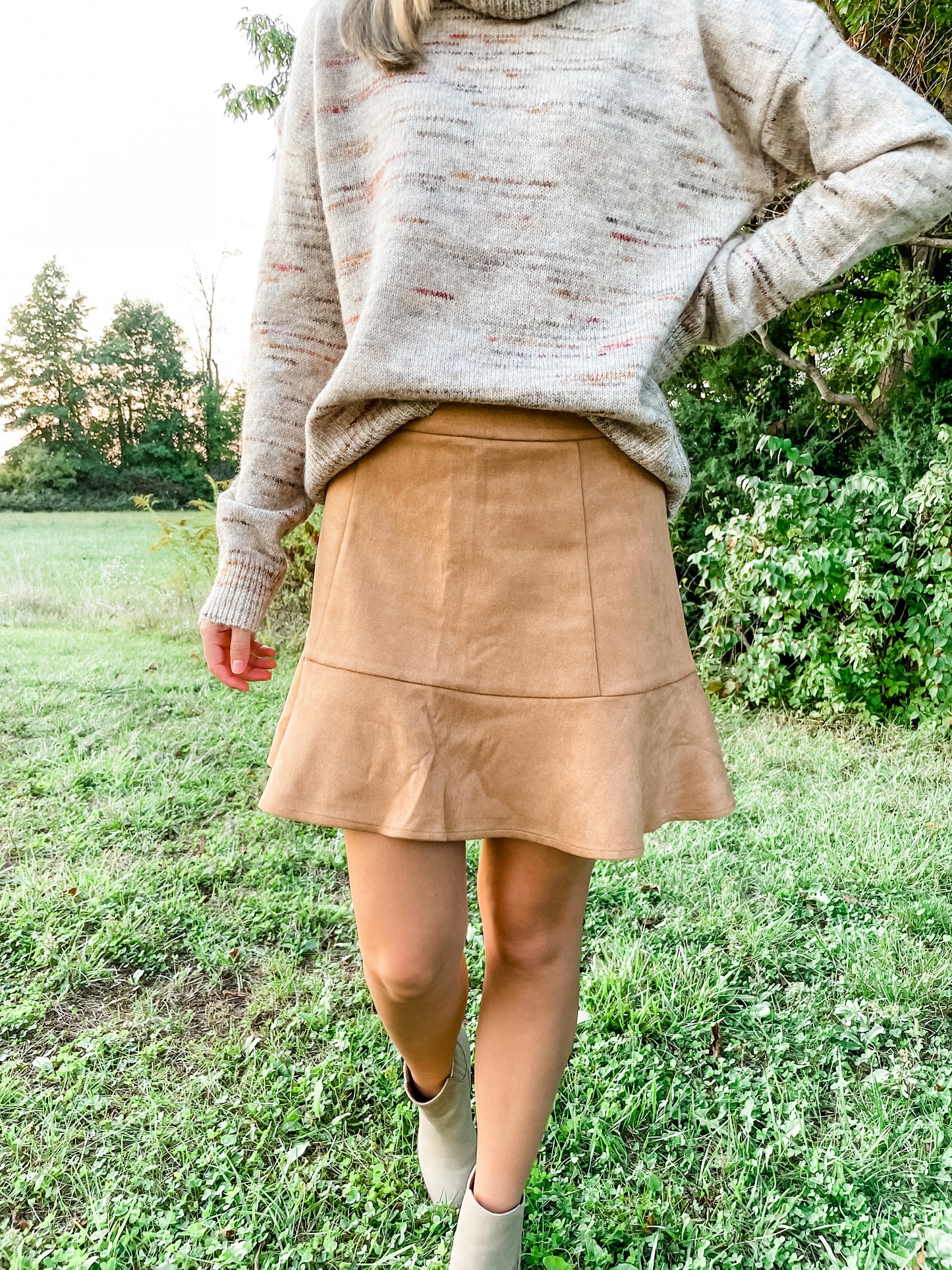 Camel Suede Skirt