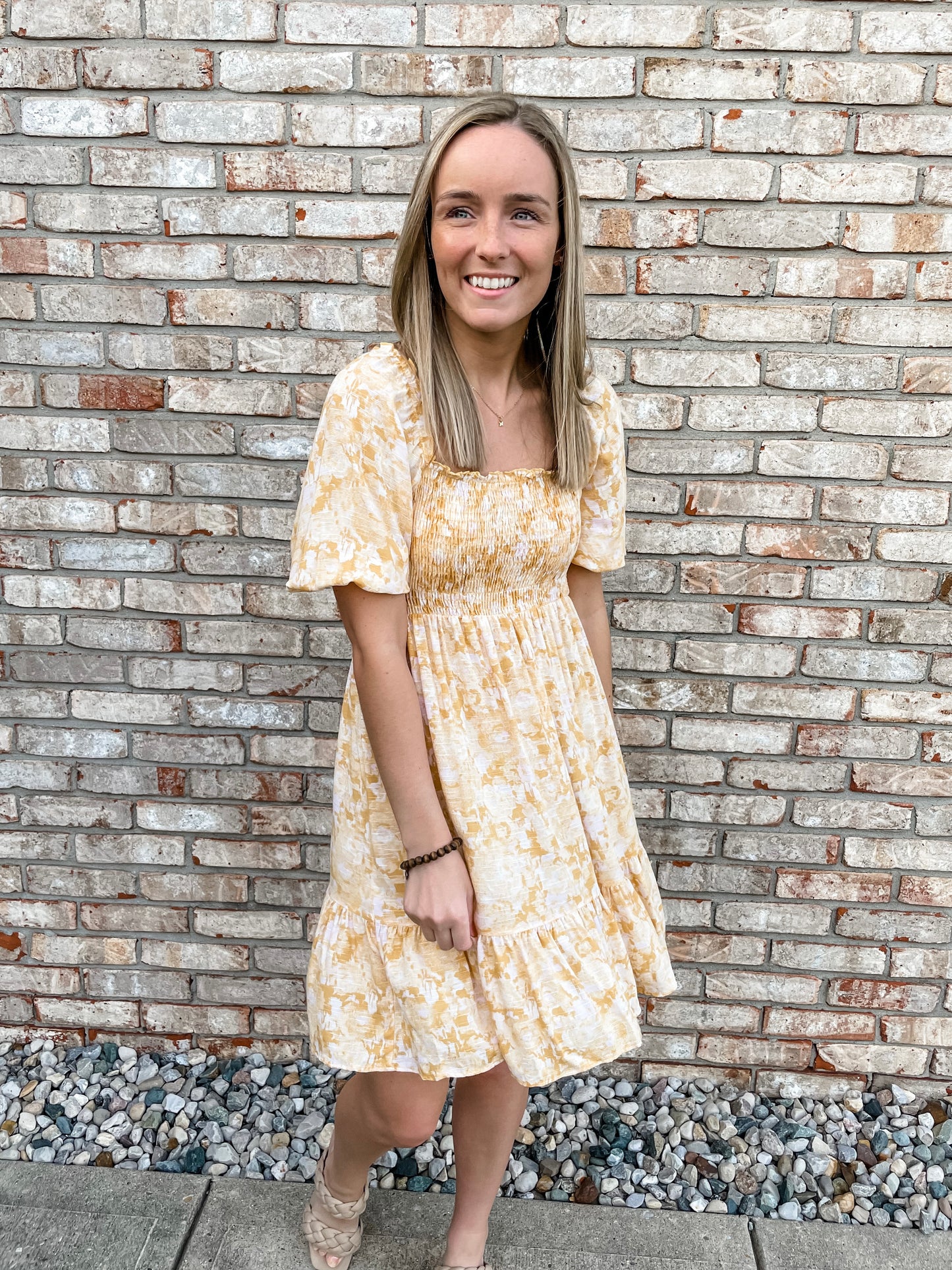 Honey Smocked Floral Dress