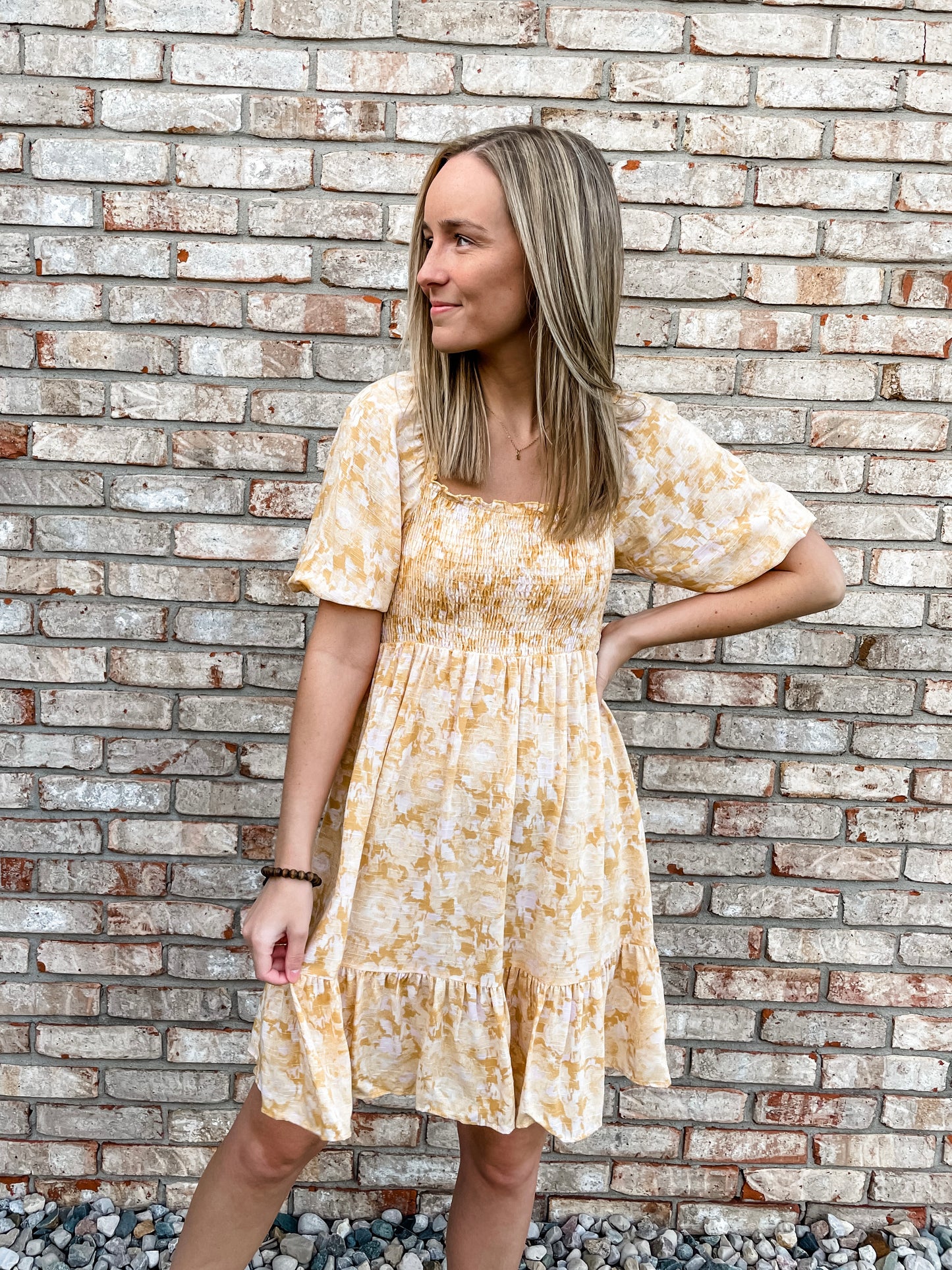 Honey Smocked Floral Dress